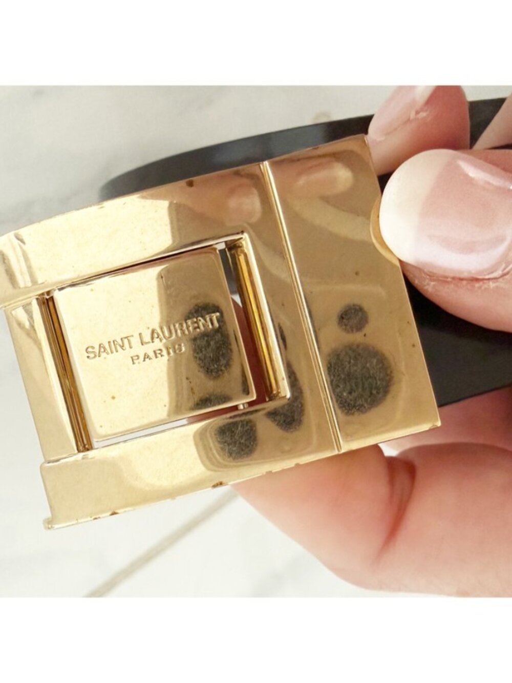 Saint Laurent Patent Leather Belt With Golden Hardware 80 - Picture 7 of 8